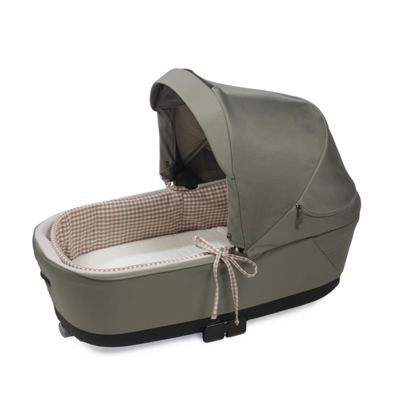 Cubre Cuco Varillas+Sábana Ajustable Praliné Vichy Moka 