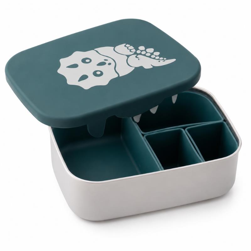 Caja Lunch Inox Dinos Teal