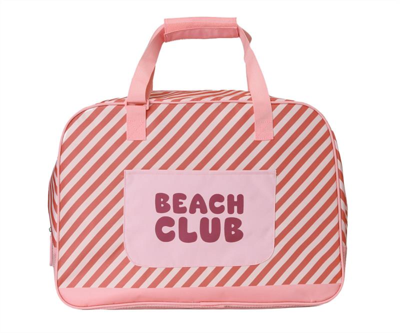 Bolso de Playa con Rejilla Stripes Bloom & Blush