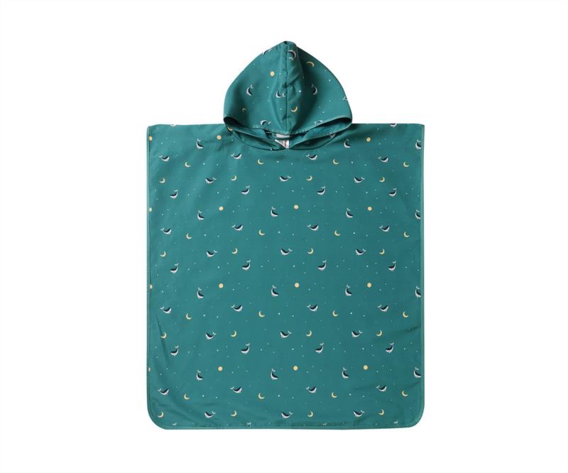 Poncho Whale Teal