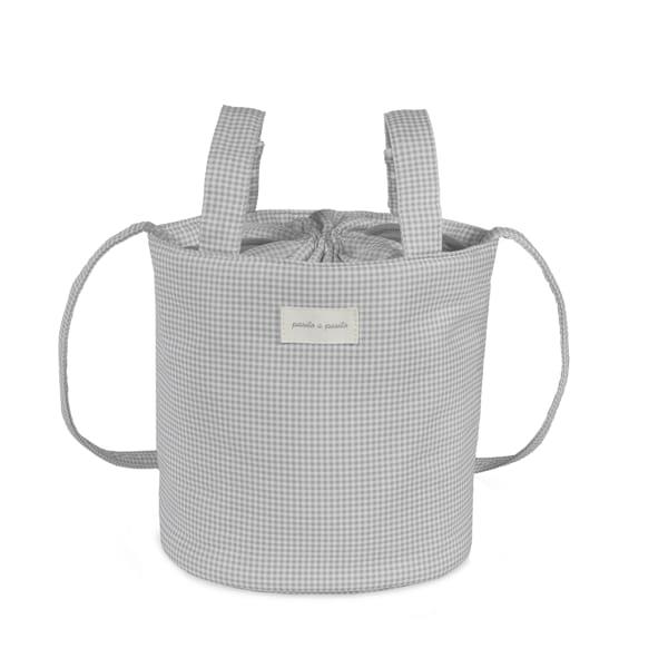 Bolsa Bucket Little Bloom Vichy Gris 