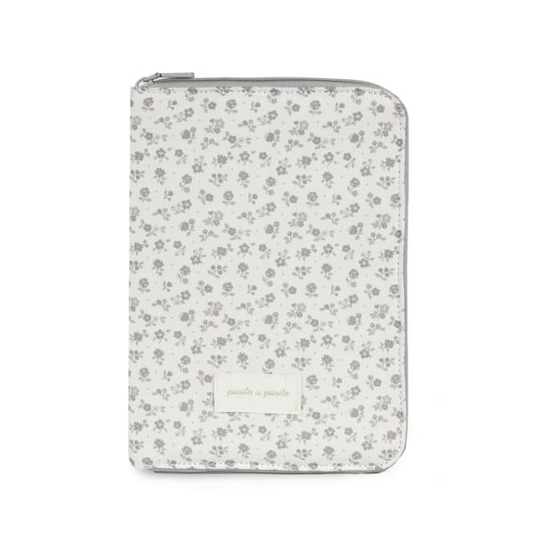 Portadocumentos Little Bloom Flor Gris